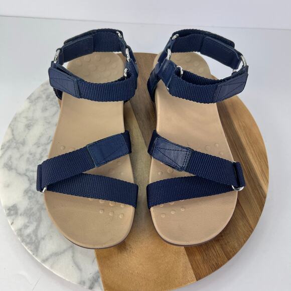 VIONIC 5 Rest Candace Women's Navy Orthotic Backstrap Sport Comfort Sandals - Picture 1 of 14